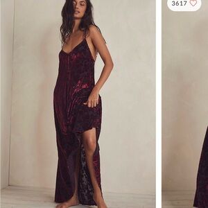 Free People “vibe with you maxi” soft stretchy velvet Dress